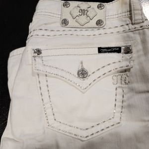 Miss Me tab pocket jeans with silver stitch